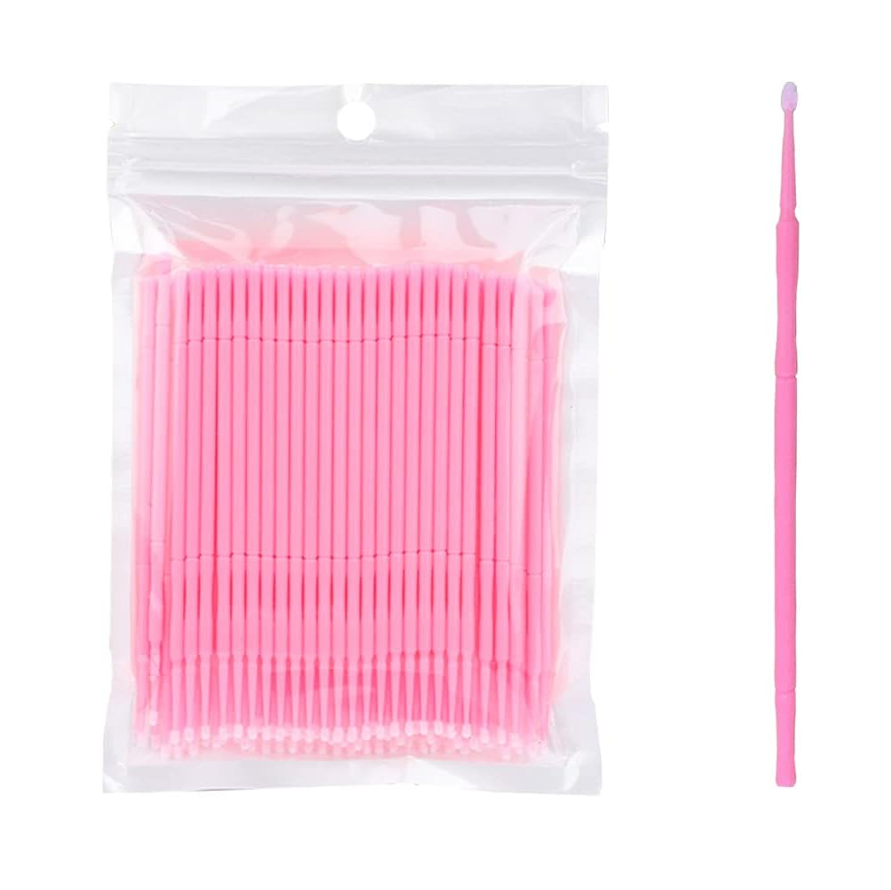 Foto 3 pulgar | 100 Microbrush + 50 Cepillos Desechables Para Pestañas Cejas Rosa