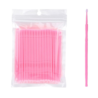 Foto 2 | 100 Microbrush + 50 Cepillos Desechables Para Pestañas Cejas Rosa