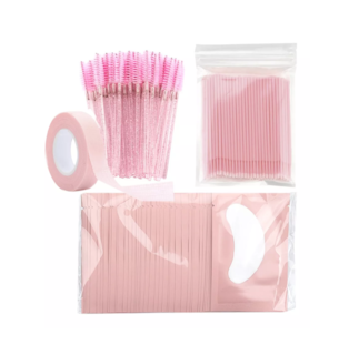 Foto 1 | Kit 100 Microbrush + 50 Parches Hidrogel + 50 Cepillos 1 Cinta 50 Parches Curvos Rosa