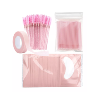 Foto 1 | Kit 100 Microbrush + 50 Parches Hidrogel + 50 Cepillos 1 Cinta 50 Parches Curvos Rosa