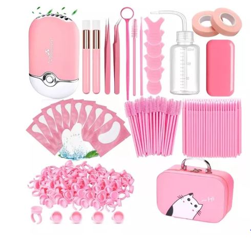 Kit de Pestañas Wünd Rosa con Accesorios