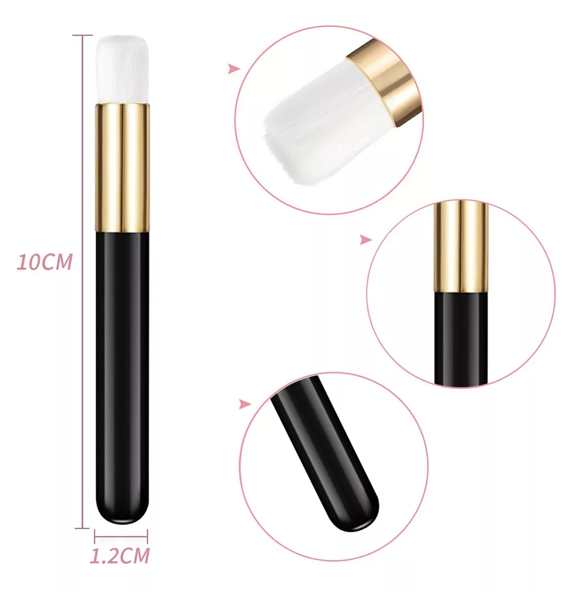 Foto 4 pulgar | Brochas Para Limpiar Pestañas De Visón 40 Piezas Negro