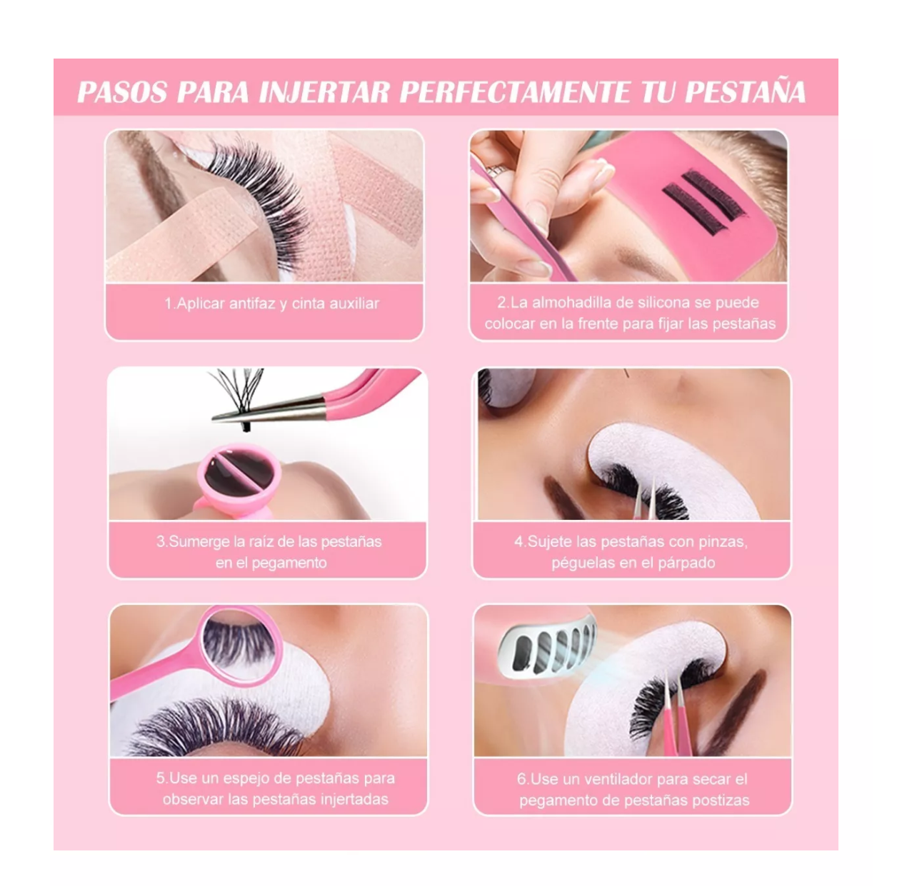 Foto 5 pulgar | Kit Profesional de Secado y Ventilación para Extensiones de Pestañas y Maquillaje Facial