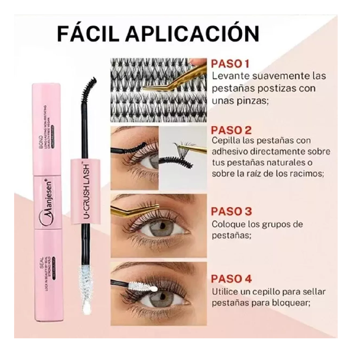 Foto 5 pulgar | Kit De Extensión De Pestañas Blister Lashes Mink 242pcs