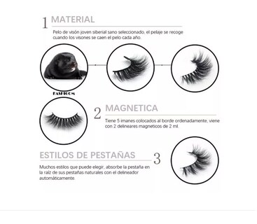 Foto 3 | Pestañas Magnéticas Maquillajes Reutilizable Super Suave 8x1 Xtellar
