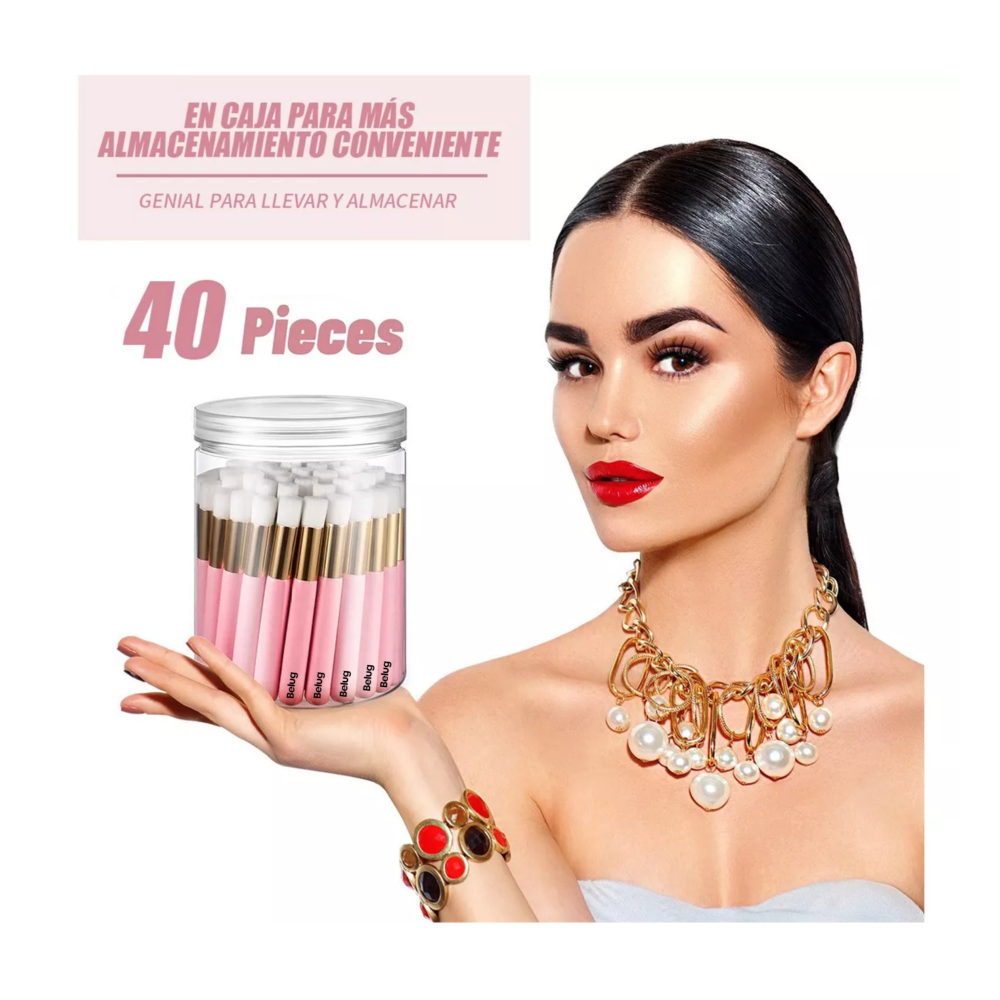 Foto 6 pulgar | Brochas Para Limpiar Pestañas De Mink, 40 Unidades  Belug Rosa