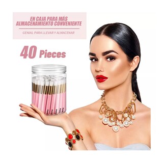 Foto 5 | Brochas Para Limpiar Pestañas De Mink, 40 Unidades Belug Rosa