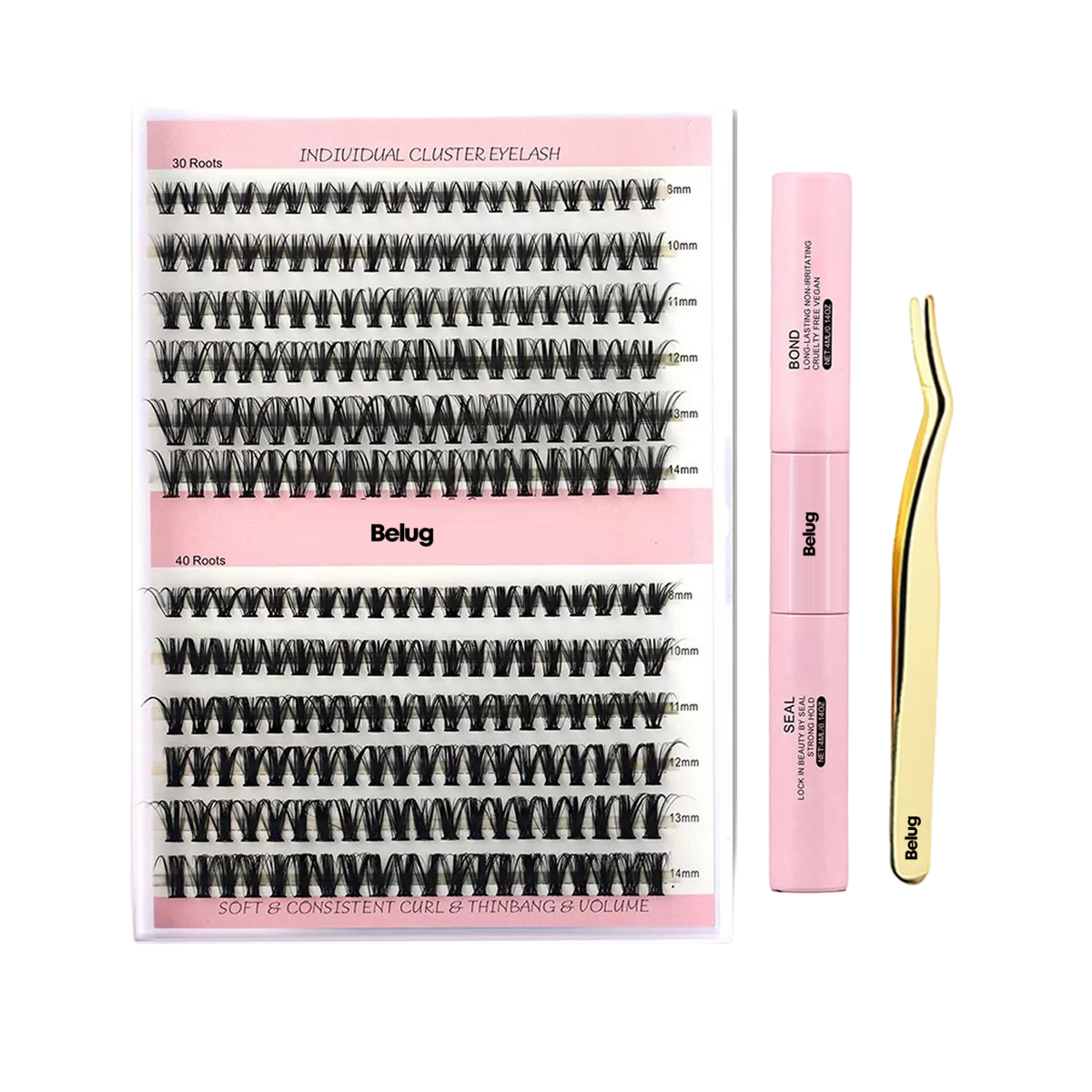 Foto 2 pulgar | Kit De Extensión De Pestañas Blister Lashes Mink 242pcs Belug Negro