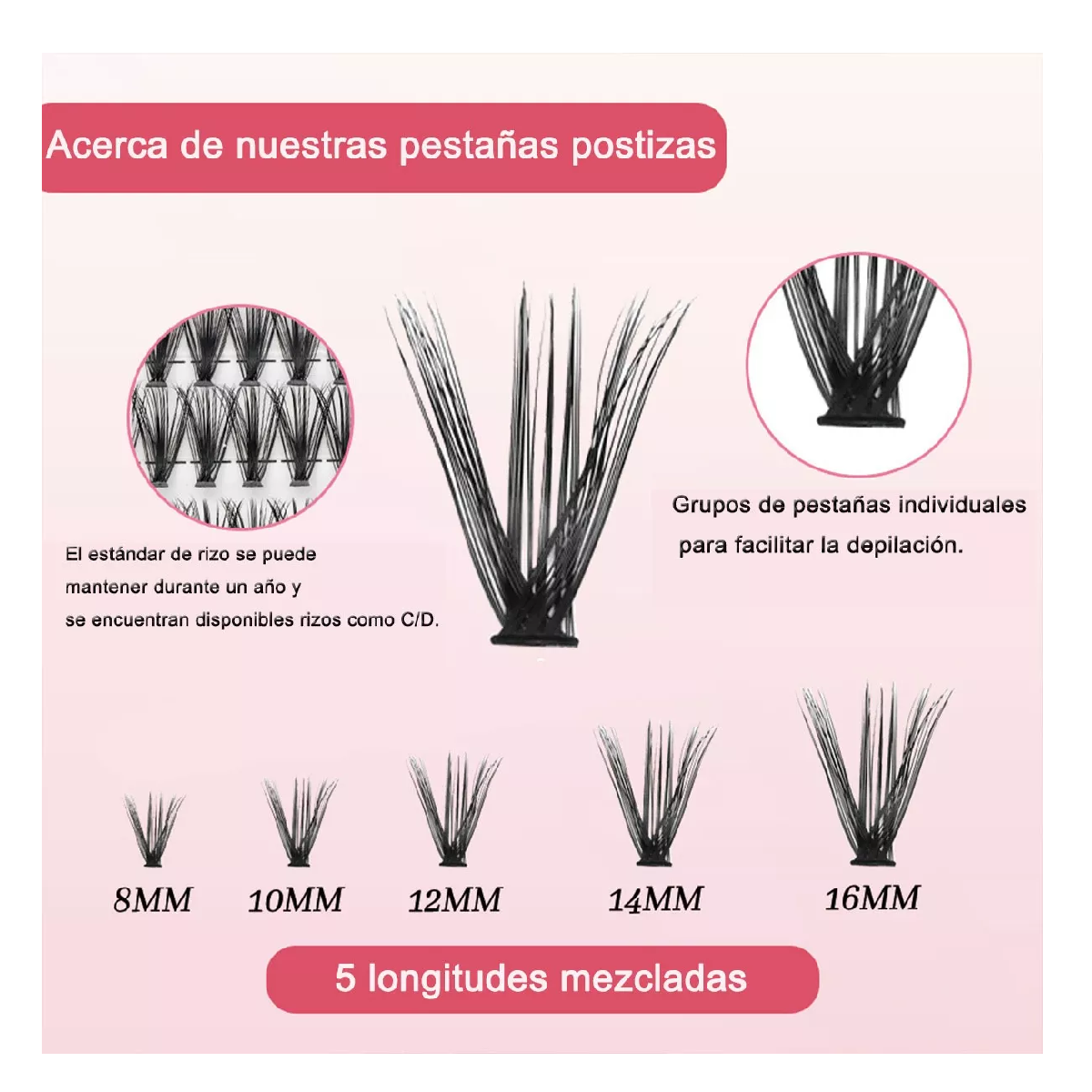 Foto 3 pulgar | Kit De Extensión De Pestañas Blister Lashes Mink 242pcs Belug Negro