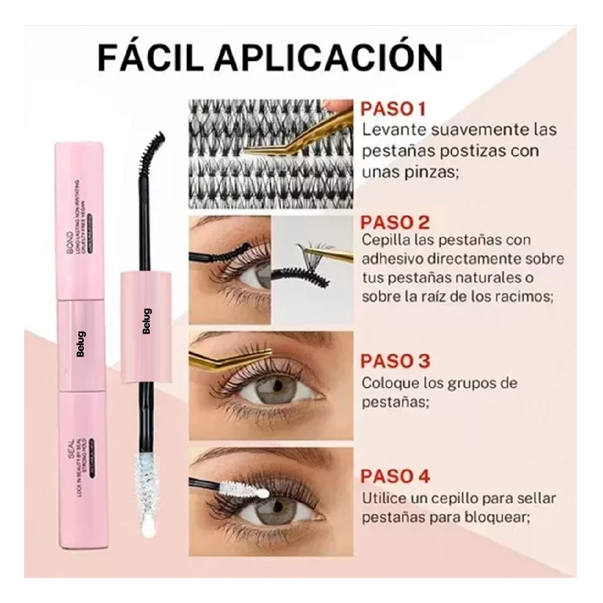 Foto 5 pulgar | Kit De Extensión De Pestañas Blister Lashes Mink 242pcs Belug Negro