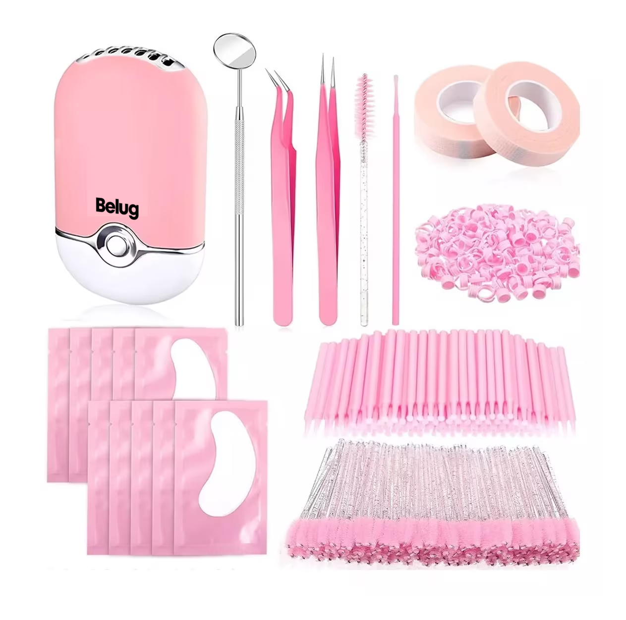 Foto 2 pulgar | Kit De Pestañas De Visón 1x1 Para Aplicación De Extensión Belug Rosa