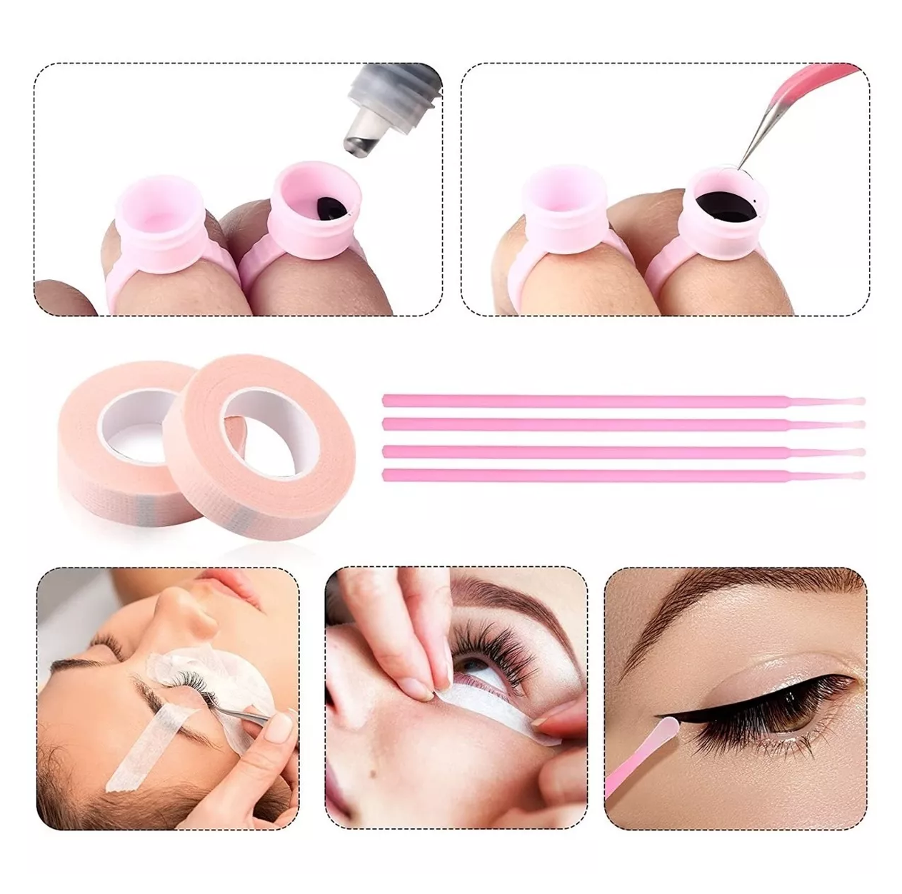 Foto 5 pulgar | Kit De Pestañas De Visón 1x1 Para Aplicación De Extensión Belug Rosa