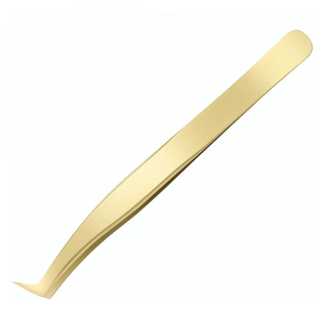 Pinzas Xtellar Extensiones De Pestañas Volumen Color Dorado