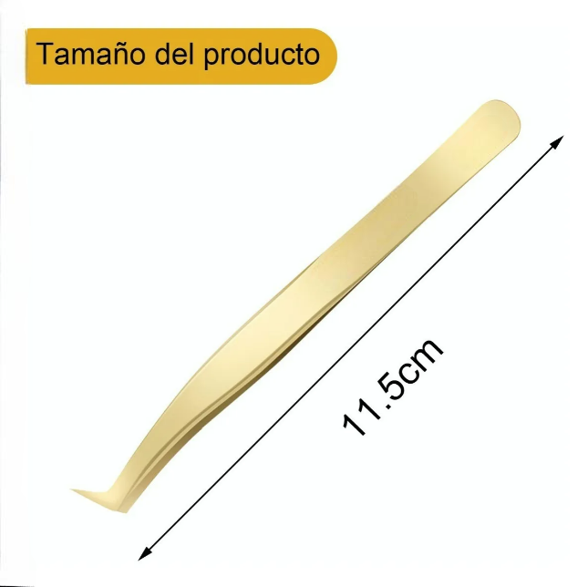 Foto 3 pulgar | Pinzas Xtellar Extensiones De Pestañas Volumen Color Dorado