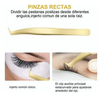 Foto 3 | Pinzas Xtellar Extensiones De Pestañas Volumen Color Dorado