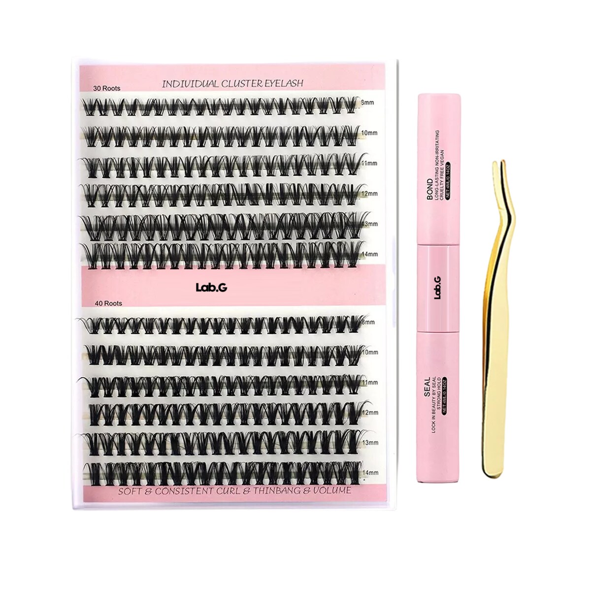 Kit de Extensión de Pestañas Blister Lashes Mink Lab.g  242 Piezas Negras $469