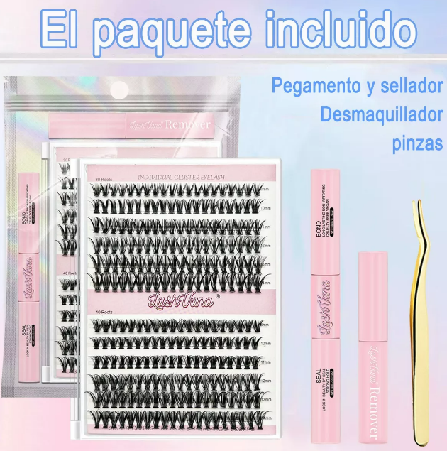 Foto 3 pulgar | Extensiones Xtellar Pestañas Diy, Kit De Racimos De Pestañas