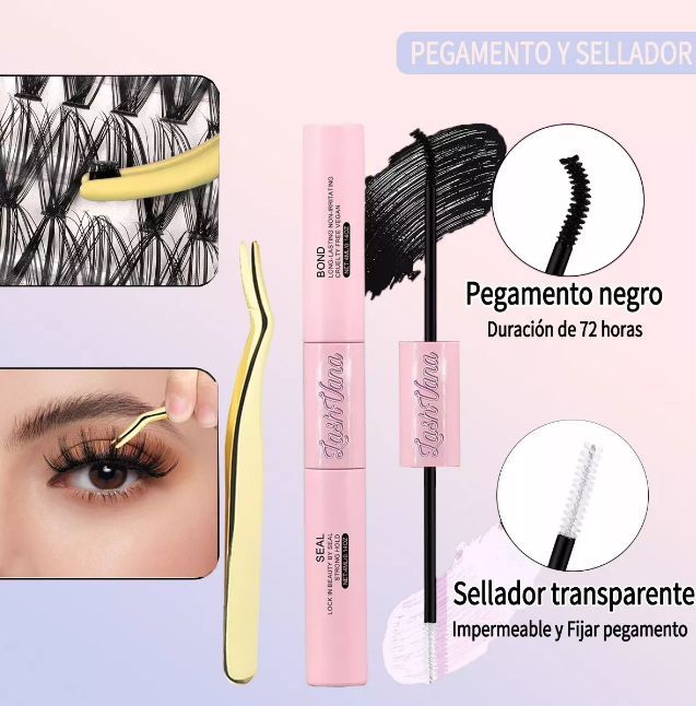 Foto 5 pulgar | Extensiones Xtellar Pestañas Diy, Kit De Racimos De Pestañas