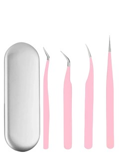 Foto 1 | Kit Xtellar 4 Pinzas Con Estuche, Pestañas, Acero Inoxidable