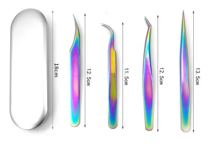 Foto 4 | Set Xtellar De 4 Pinzas Para Pestañas Visón Camaleón Con Estuche