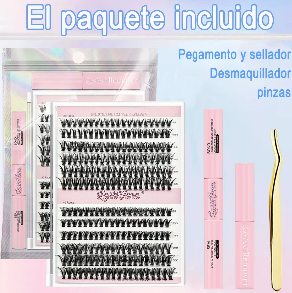 Foto 4 pulgar | Extensiones Xtellar Pestañas Diy, Kit De Racimos De Pestañas Mixto