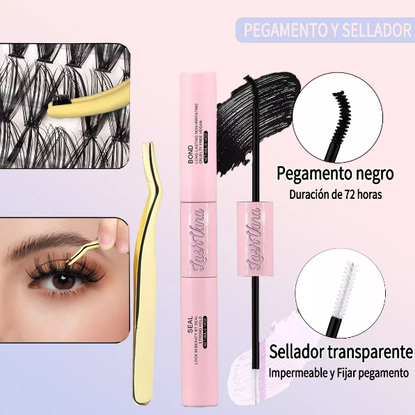 Foto 5 pulgar | Extensiones Xtellar Pestañas Diy, Kit De Racimos De Pestañas Mixto