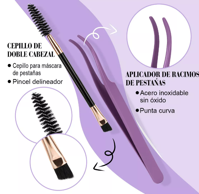 Foto 4 pulgar | Kit Xtellar De Extensiones De Pestañas  30d+40d  Mixtas Con Pegamento Y Removedor Pestañas Individuales Kit Completo D