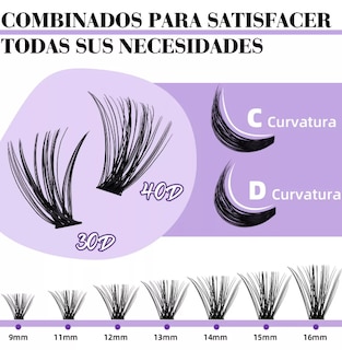 Foto 4 | Kit Xtellar De Extensiones De Pestañas 30d+40d Mixtas Con Pegamento Y Removedor Pestañas Individuales Kit Completo D
