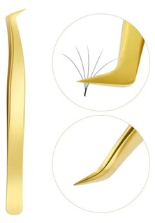 Foto 3 | Pinzas Xtellar Extensiones De Pestañas Volumen Dorado