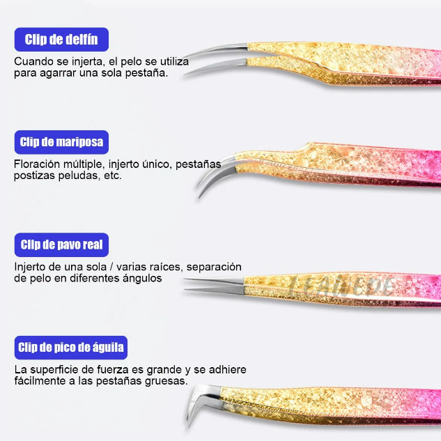 Foto 4 pulgar | Pinzas para Pestañas 5 Piezas
