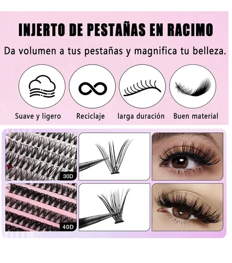 Foto 3 pulgar | Xtellar Kit Premium De Extensiones De Pestañas 3d 30d-100d 10-18mm – 300 Piezas Para Un Look Natural Y Voluminoso