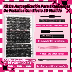 Foto 2 | Xtellar Premium Kit De Extensiones De Pestañas 3d 40d+60d+80d Para Una Envolvente Mirada Glamurosa