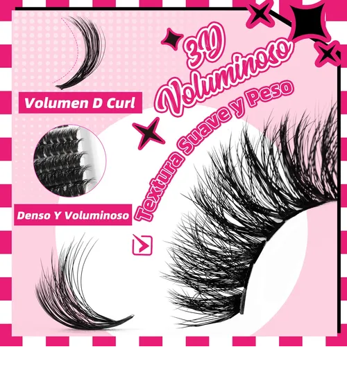Foto 5 pulgar | Xtellar Premium Kit De Extensiones De Pestañas 3d 40d+60d+80d Para Una Envolvente Mirada Glamurosa