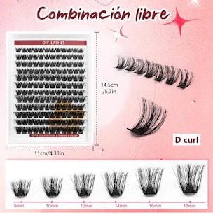 Foto 4 | Xtellar Kit Premium De Extensiones De Pestañas 3d 30d-100d 10-18mm – 300 Piezas Para Un Look Natural Y Voluminoso