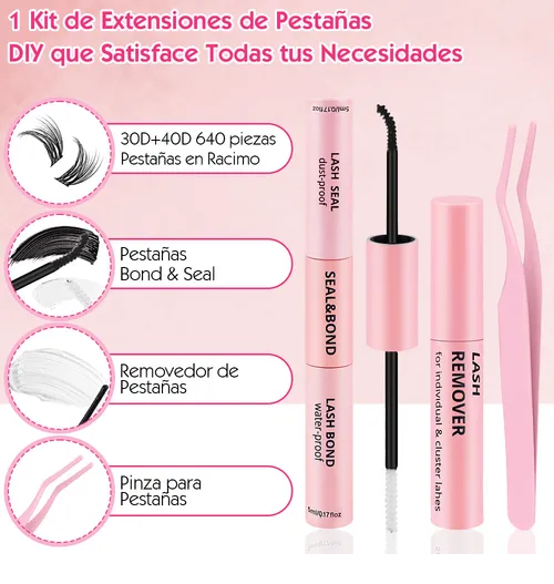 Foto 4 pulgar | Xtellar Kit De Extensiones De Pestañas Con Herramientas Profesionales Premium