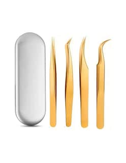 Foto 2 | Kit 4 Pinzas Con Estuche Dorado