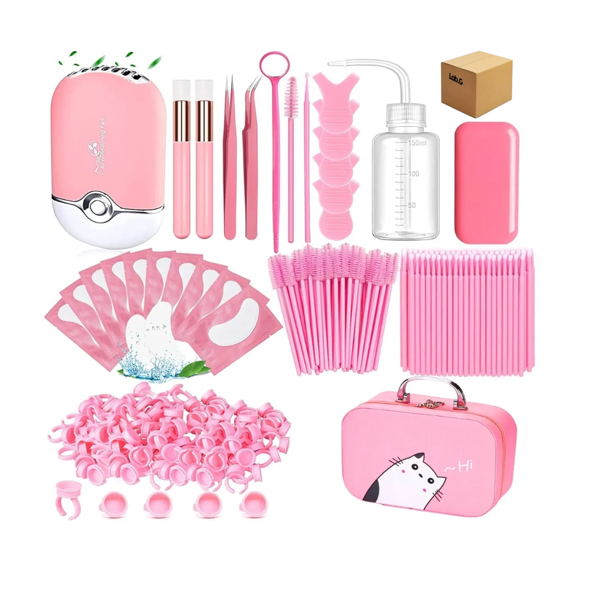 Foto 1 | Kit de Pestañas 1x1 con Ventilador USB Recargable con Accesorios