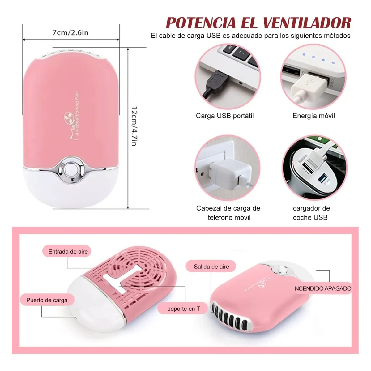 Foto 3 pulgar | Kit de Pestañas 1x1 con Ventilador USB Recargable con Accesorios