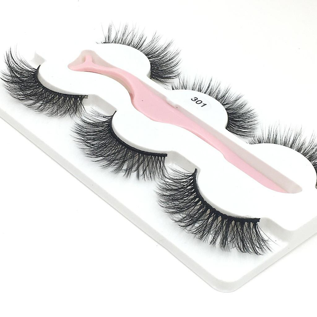 Pestañas Postizas Huoguo Fashion  Naturales  Largas Y Gruesas  3 Pares - Venta Internacional.