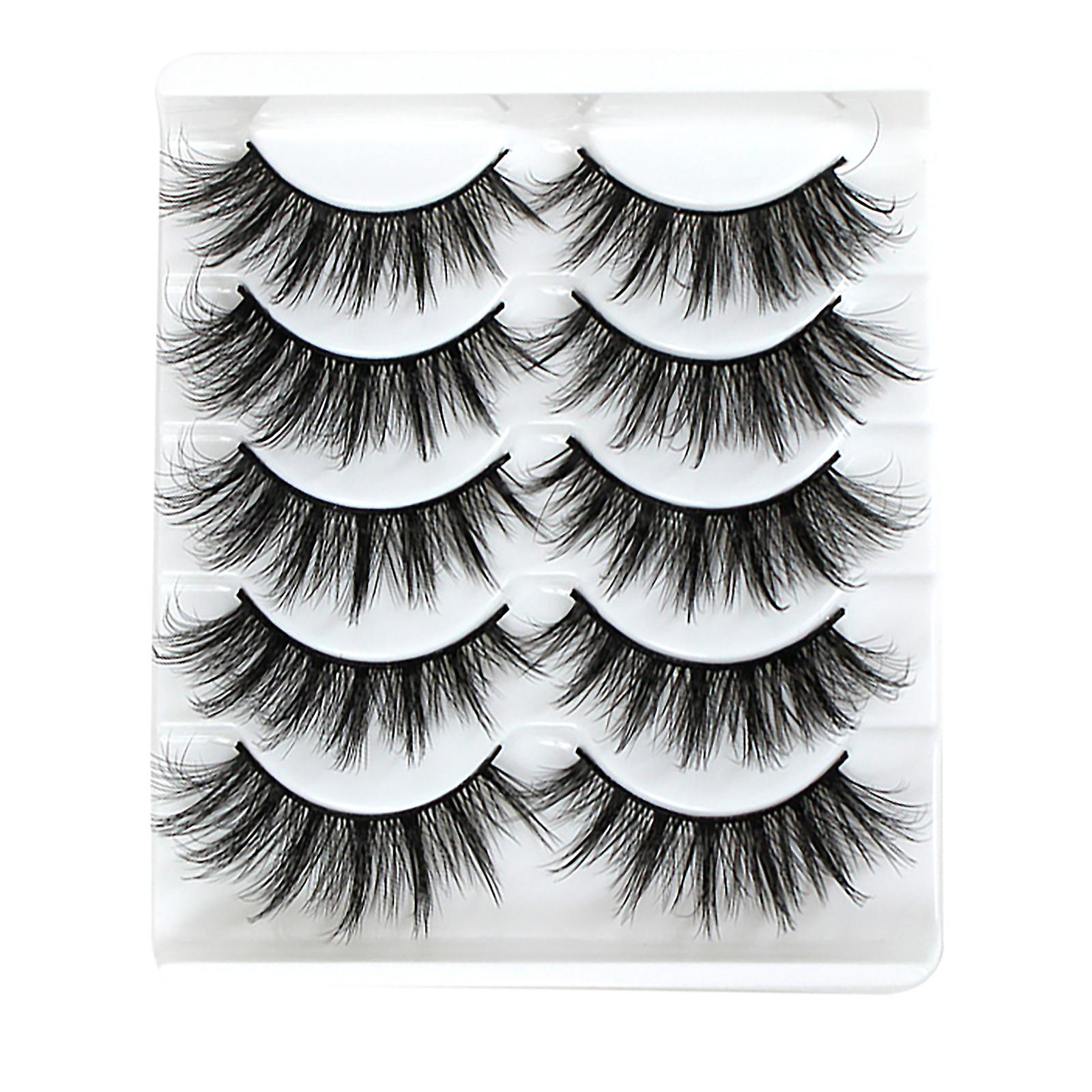 Foto 4 | Pestañas Postizas Huoguo 3d Gruesas  Largas  Negras  Paquete De 5 Pares - Venta Internacional.