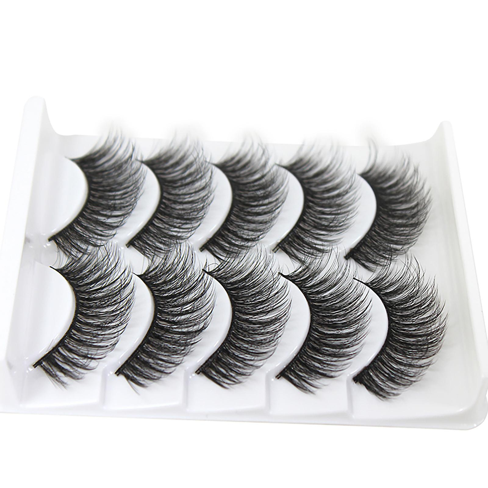 Foto 4 | Pestañas Postizas Huoguo 3d Gruesas  Largas  Negras  Paquete De 5 Pares - Venta Internacional.