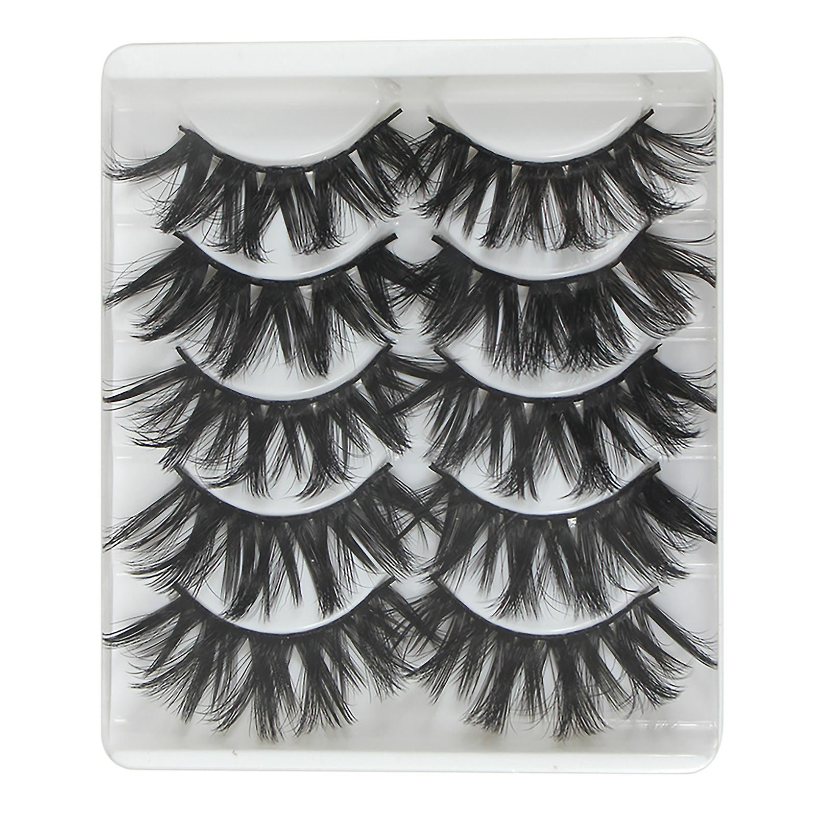 Foto 5 | Pestañas Postizas Huoguo 3d Gruesas  Largas  Negras  Paquete De 5 Pares - Venta Internacional.