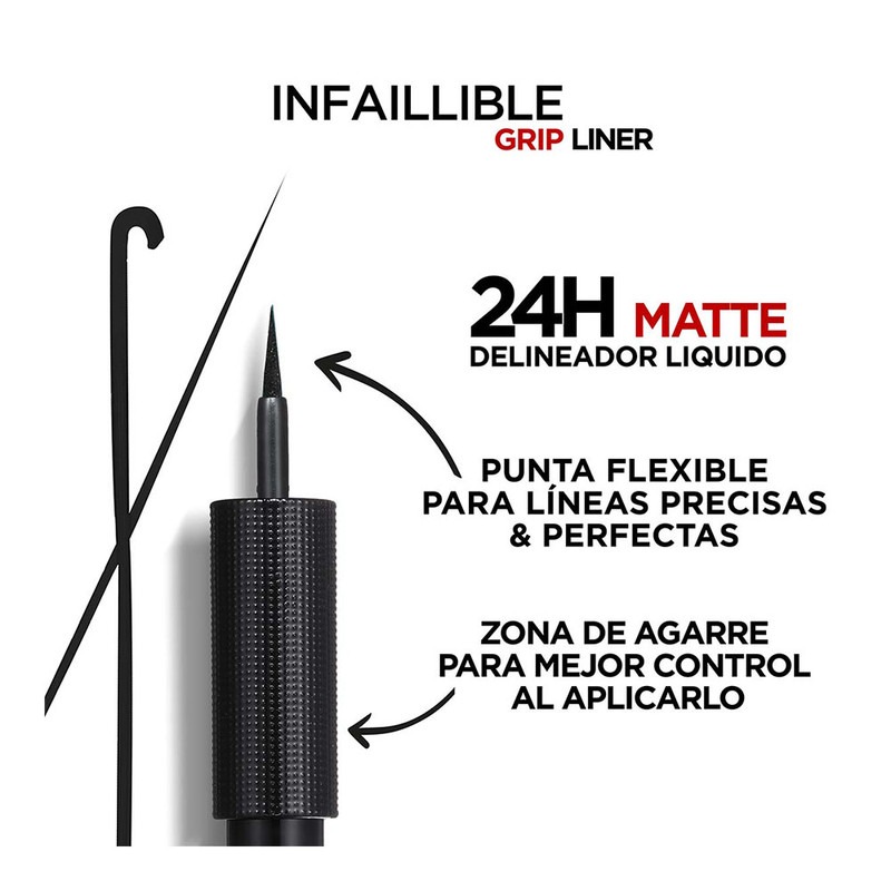 Foto 4 pulgar | Delineador de Ojos L'oréal Paris Infaillible Liquid Matte 01 Ink