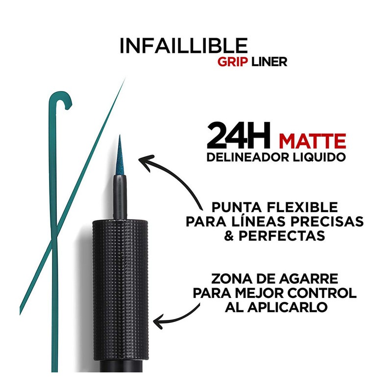 Foto 3 | Delineador de Ojos L'oréal Paris Infalible Liquid Matte 04 Esmeraude