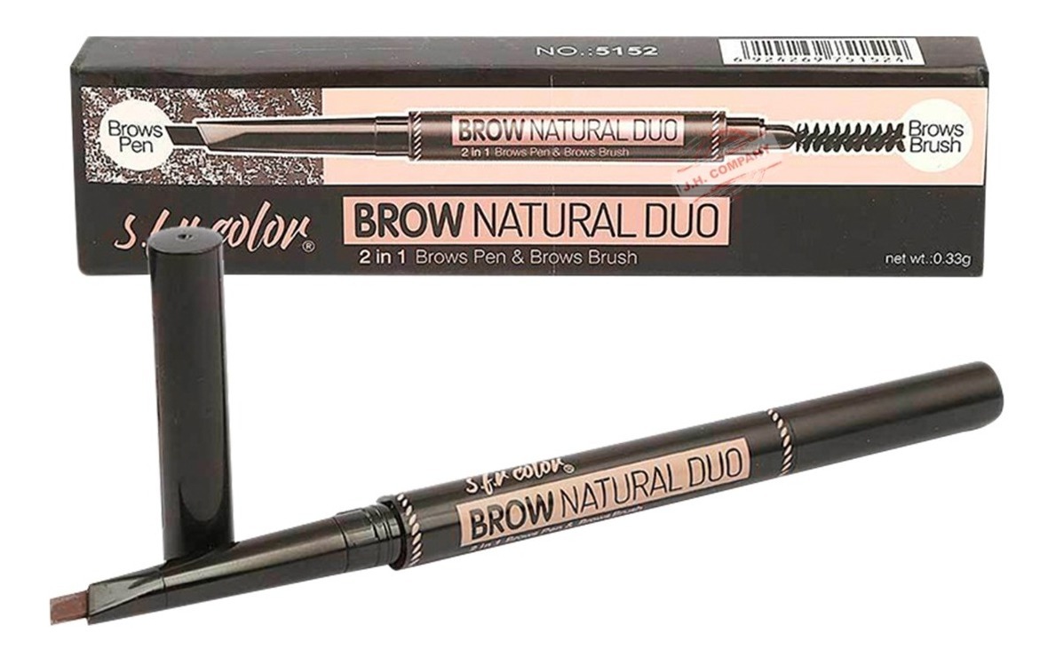 Lápiz Con Cepillo Para Cejas Brow Natural Duo 2 En 1, Fiaxen