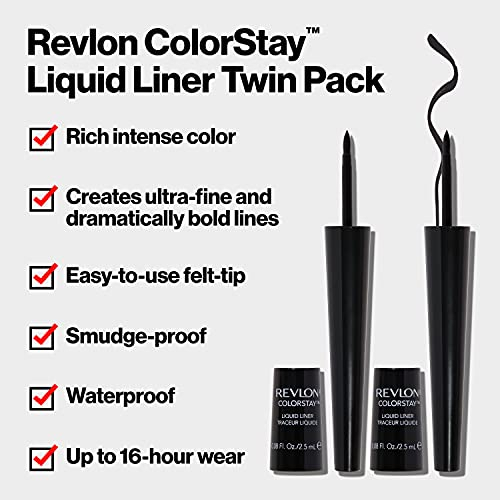 Foto 3 pulgar | Venta Internacional - Delineador Líquido Revlon Colorstay Blackest Black 2 X 2,5 Ml Twin Pa