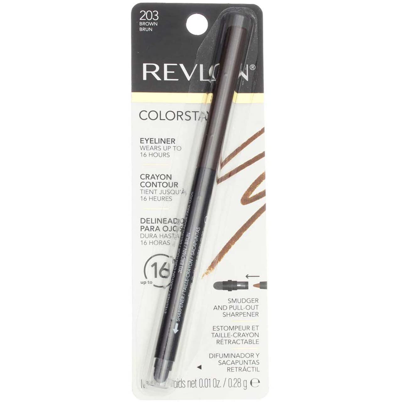 Lápiz Delineador de Ojos Revlon Colorstay Brown 203 - Venta Internacional