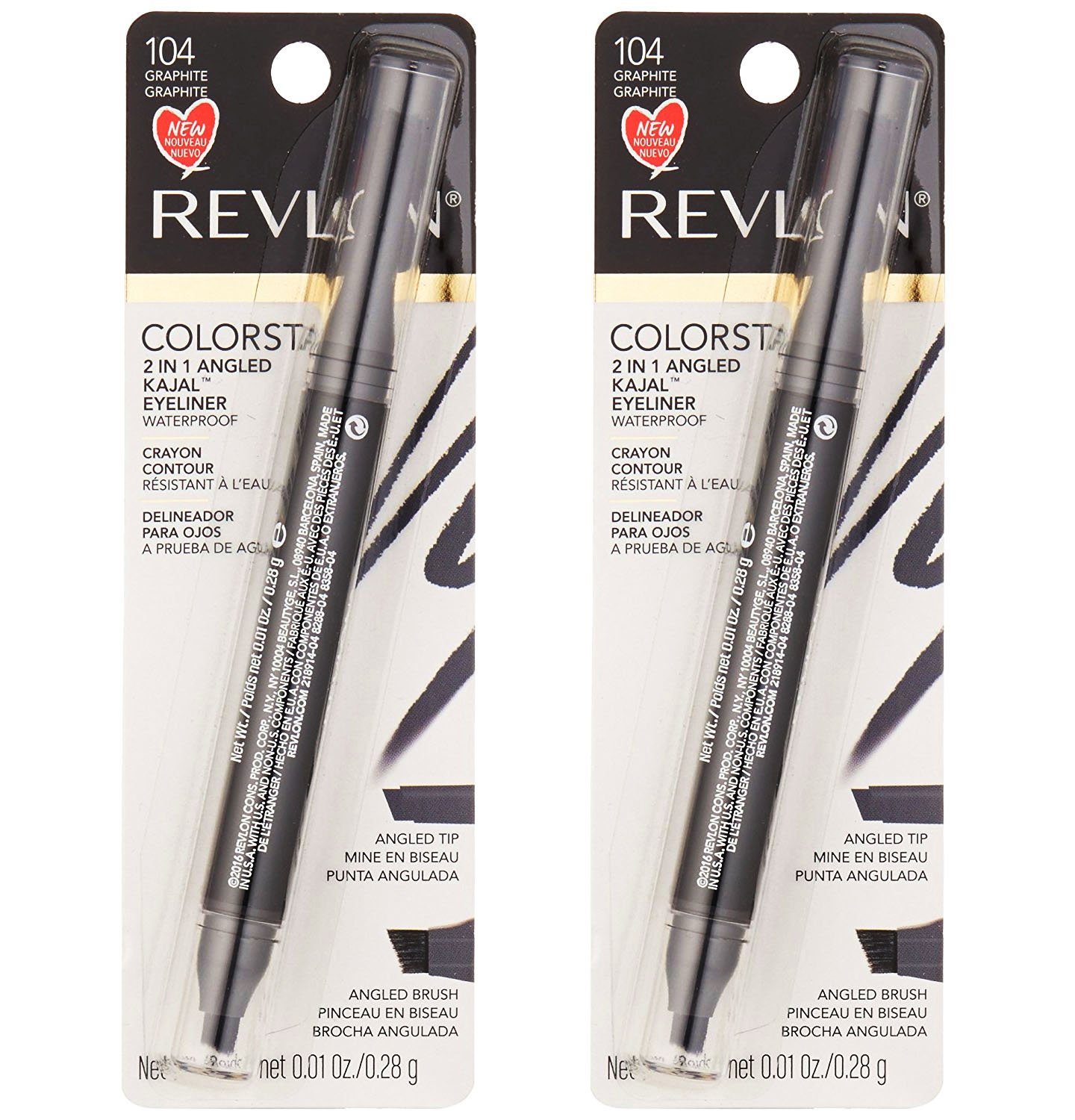 Foto 2 pulgar | Delineador de Ojos Revlon Colorstay 2 en 1 Angled Kajal Waterproof Paquete de 2 - Venta Internacional