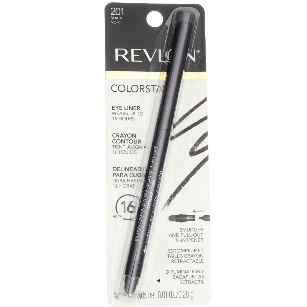 Lápiz Delineador de Ojos Revlon Colorstay Black 0.3 Ml - Venta Internacional