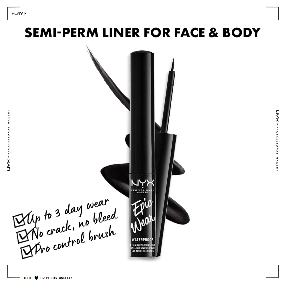 Foto 4 pulgar | Delineador Líquido Nyx Proffesional Makeup Epic Wear Negro para Ojos-Venta Internacional